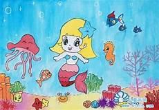 儿童画美人鱼公主图片