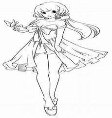 动漫人物女生简笔画